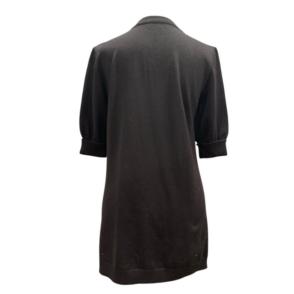 LANGE 36 Navy Wool Cashmere Cardigan Dress Gold Buttons Old Money Minimalist - Picture 5 of 10
